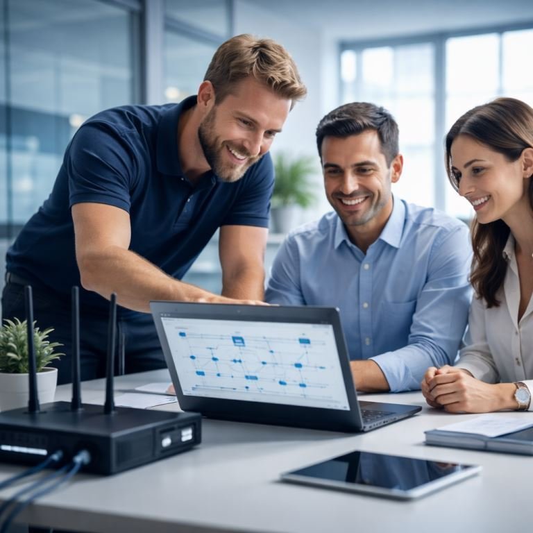 Redes LAN y Wi-Fi para oficinas y pequeñas empresas. Servicio de redes LAN, Wi-Fi e internet con mejor cobertura, estabilidad y orden operativo.